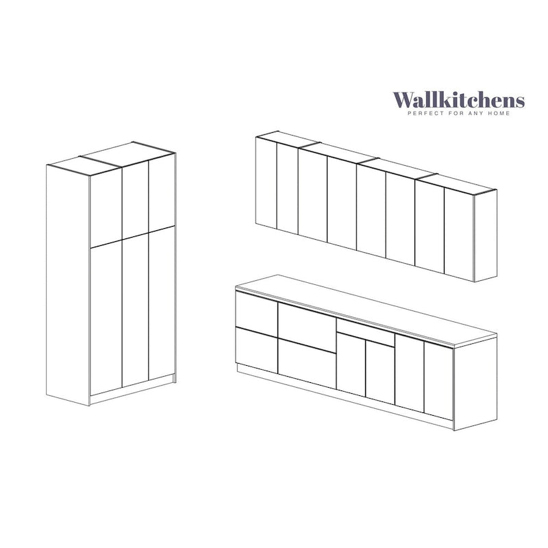 Engineered Wood Kitchen Oasis Collection White Matte Color Base Size 10Ft Wide - 123x50 Cabinet - image 5
