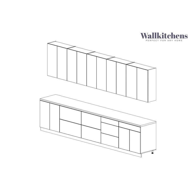Engineered Wood Kitchen Signature Collection White Gloss Color Base Size 13Ft Wide - 153x24 Cabinet - image 5