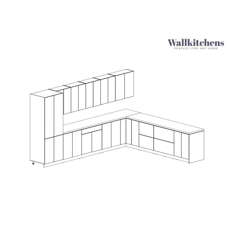 Engineered Wood Kitchen Regal Collection White Matte Color Base Size 13Ft Wide - 156x127 Cabinet - image 5