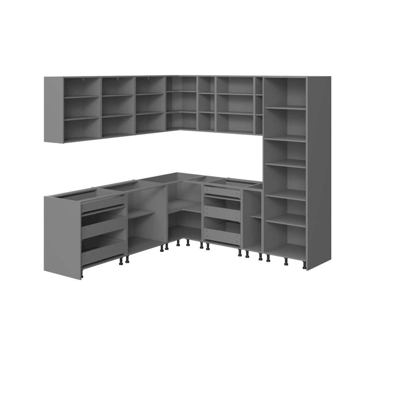 Engineered Wood Kitchen Urban Collection White Gloss Color Base Size 8x8Ft Wide - 96x96 Cabinet - image 4