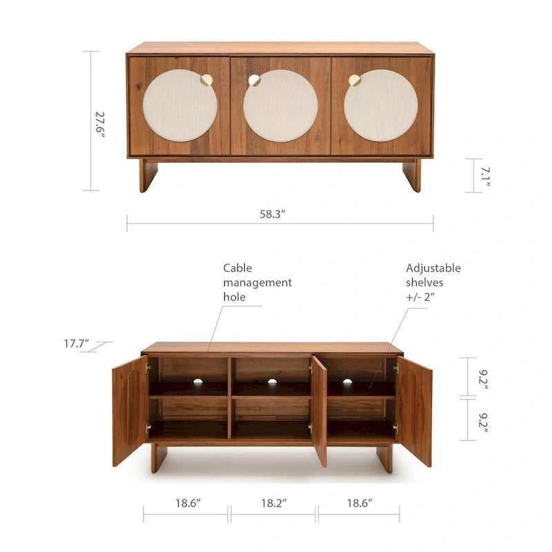 Wood Studio London Orka Wide Modern Walnut Effect Cabinet Sideboard Tv Stand - image 12