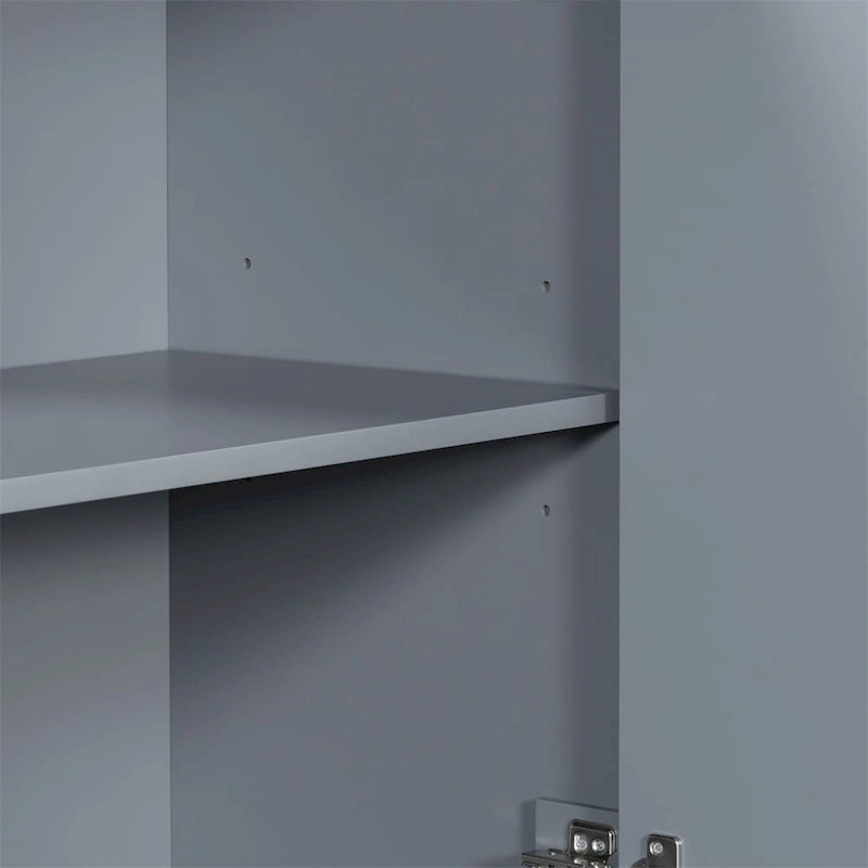 Wood 4-Door Cabinet with Metal Legs