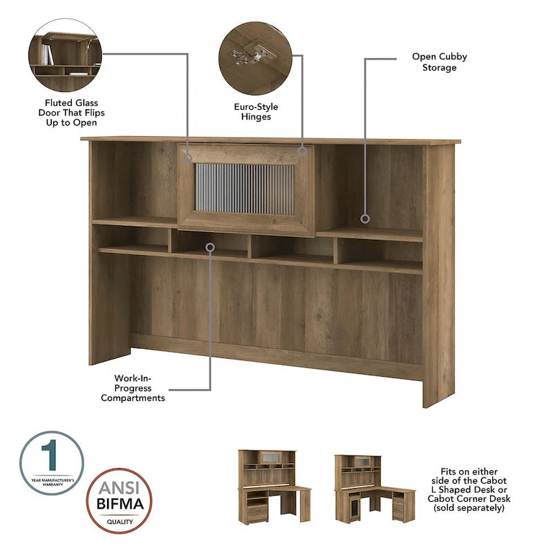 Cabot 60W Hutch by Bush Furniture