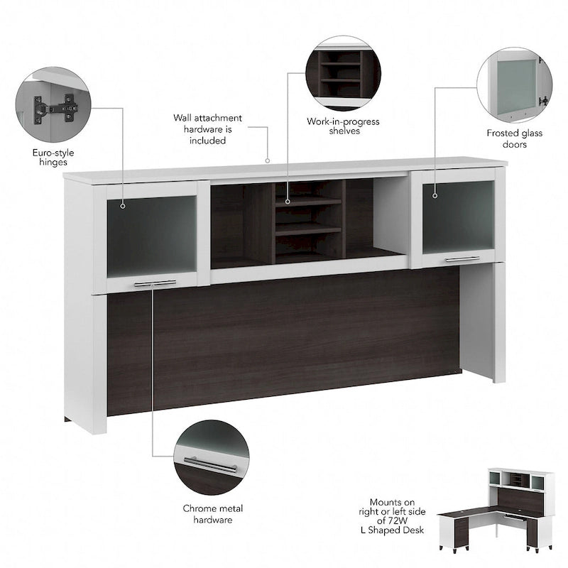Bush Furniture Somerset Hutch for L-shaped Desk