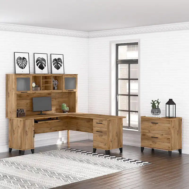 Bush Furniture Somerset Hutch for L-shaped Desk