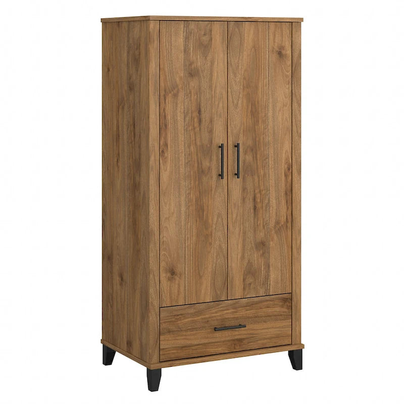Somerset Tall Entryway Cabinet with Doors and Drawer by Bush Furniture