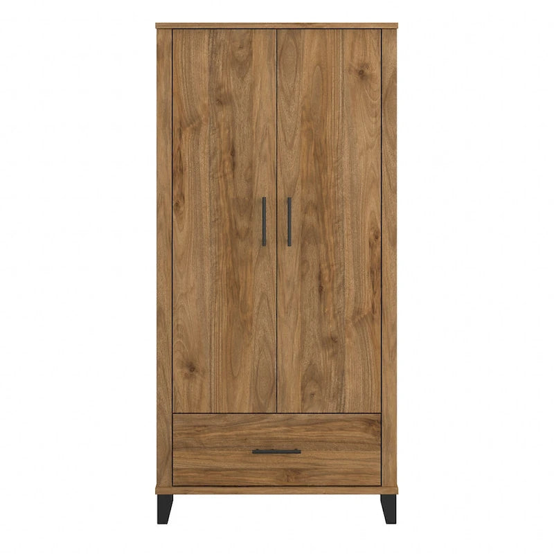 Somerset Tall Entryway Cabinet with Doors and Drawer by Bush Furniture