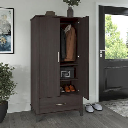 Somerset Tall Entryway Cabinet with Doors and Drawer by Bush Furniture