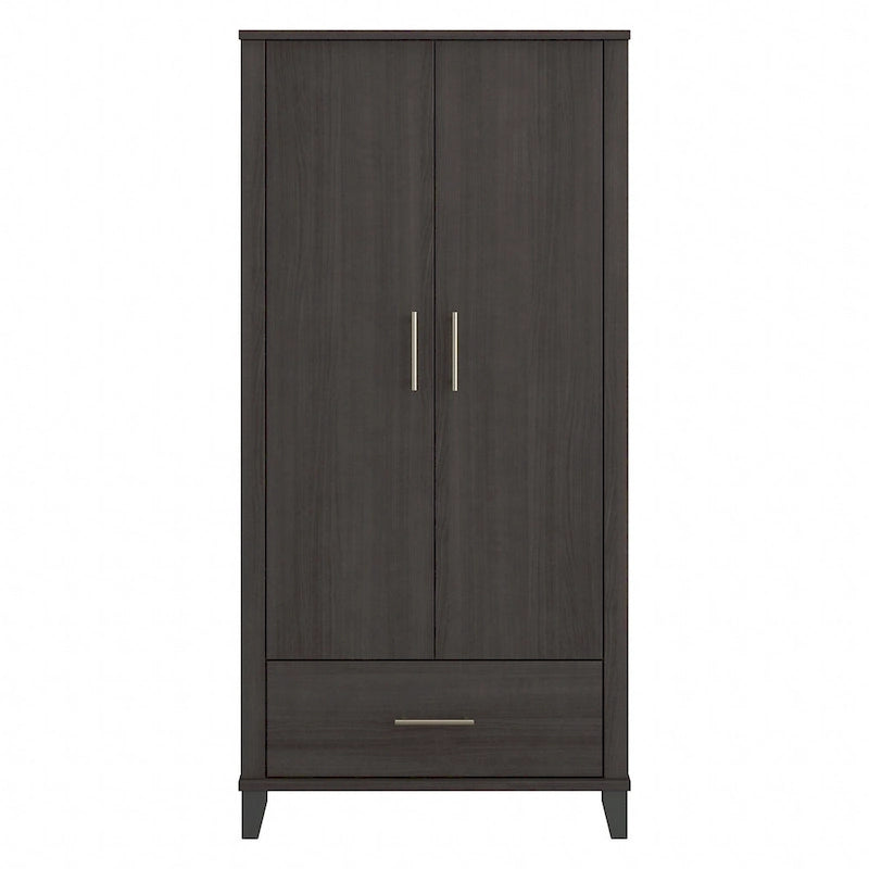 Somerset Tall Entryway Cabinet with Doors and Drawer by Bush Furniture