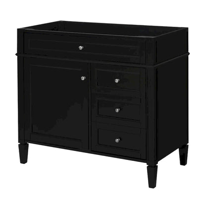 36 Bathroom Vanity without Top Sink, Modern Bathroom Storage Cabinet with 2 Drawers and a Tip-out Drawer, Solid Wood Frame