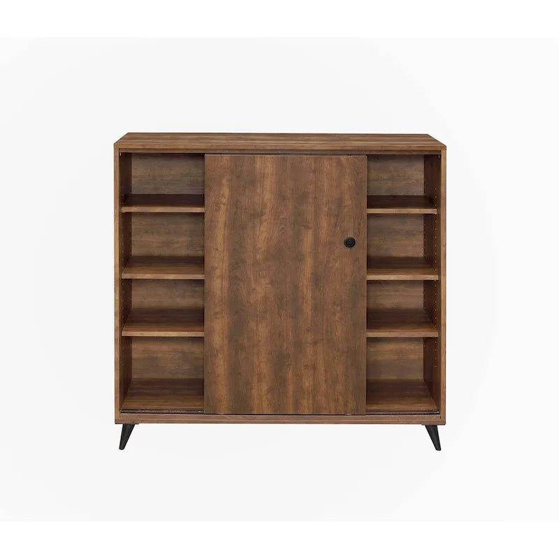 Oak Finish Shoe Cabinet