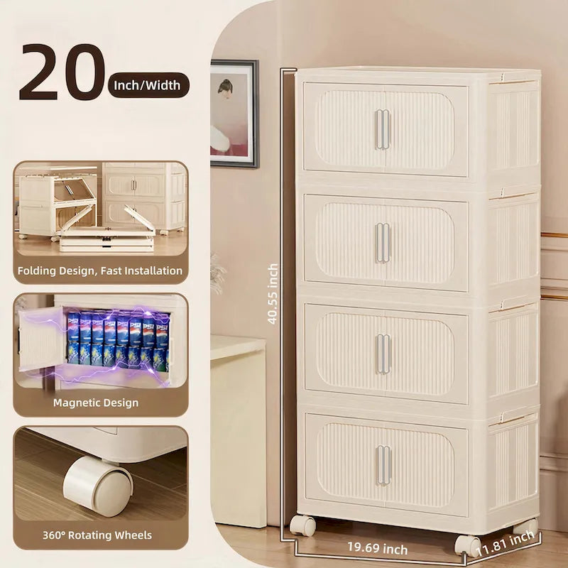19.69 Side Wide Folding Storage Cabinet
