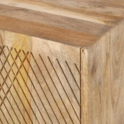 28W Accent Sideboard Cabinet with Storage with Fluted Design and Adjustable Shelf - N/A