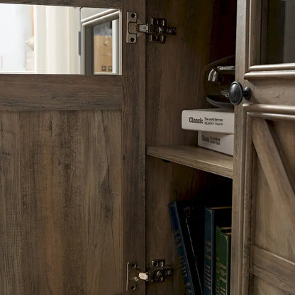 Farmhouse Sideboard Buffet Cabinet with Storage with 3 Doors, Kitchen Storage Cabinet, Coffee Bar Cabinet with Adjustable Shelf