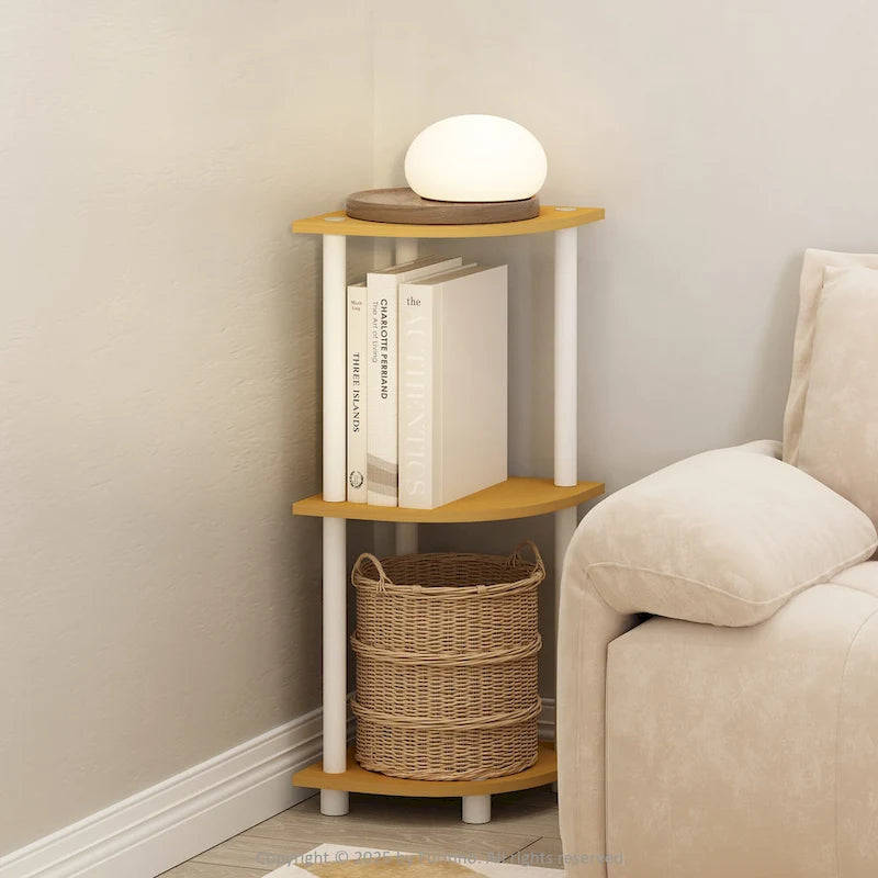 Furinno Turn-N-Tube 3-Tier Multipurpose Corner Shelf, Display Shelf