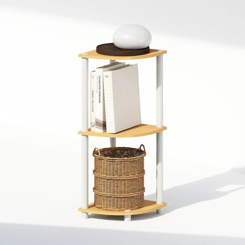 Furinno Turn-N-Tube 3-Tier Multipurpose Corner Shelf, Display Shelf