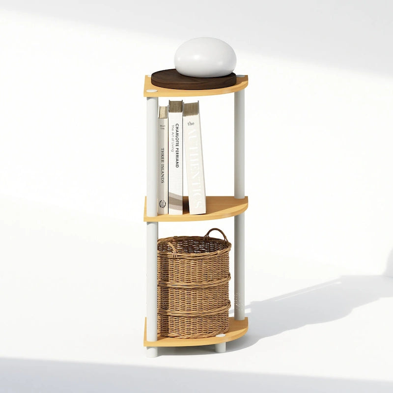 Furinno Turn-N-Tube 3-Tier Multipurpose Corner Shelf, Display Shelf