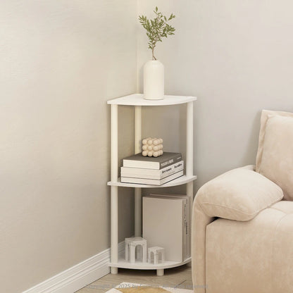 Furinno Turn-N-Tube 3-Tier Multipurpose Corner Shelf, Display Shelf