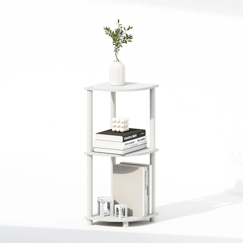 Furinno Turn-N-Tube 3-Tier Multipurpose Corner Shelf, Display Shelf