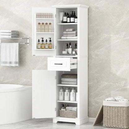 Freestanding Bathroom Storage Cabinet with 2 Doors and Adjustable Shelves