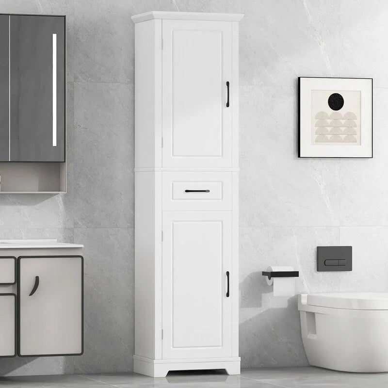 Freestanding Bathroom Storage Cabinet with 2 Doors and Adjustable Shelves