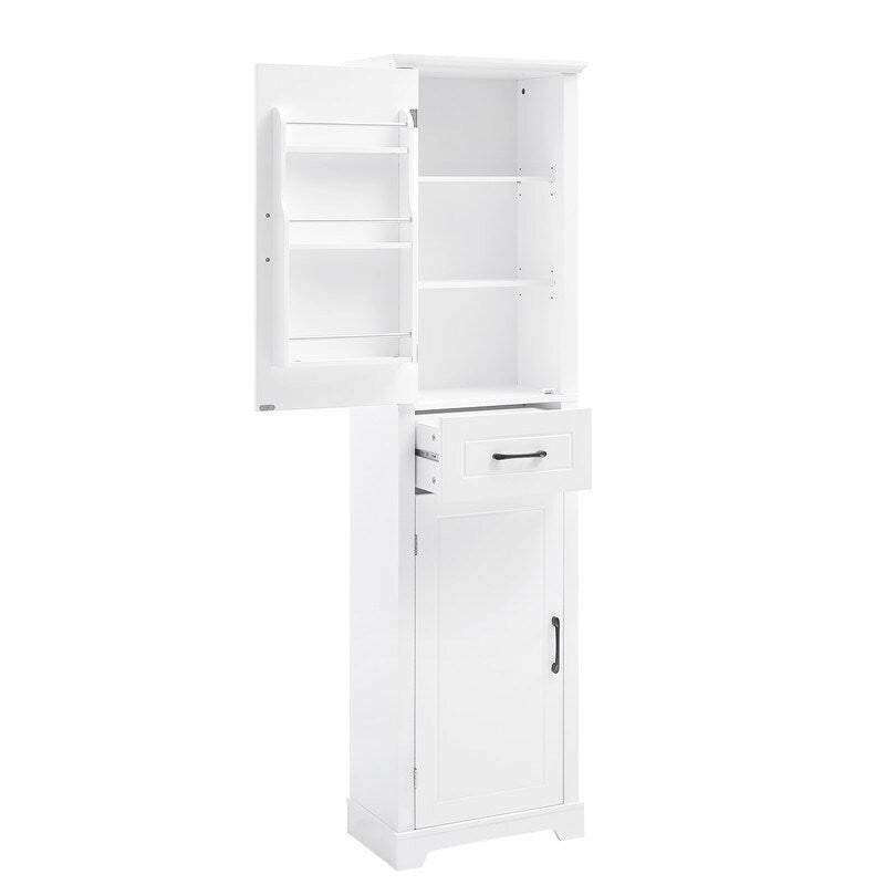 Freestanding Bathroom Storage Cabinet with 2 Doors and Adjustable Shelves