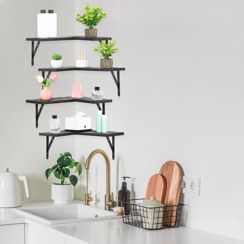 Wood Floating Shelves Set of XX, Wall Mounted Shelves for Bathroom Bedroom Living Room, and Kitchen Wall Decor 16*11.4in