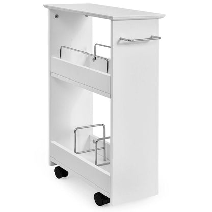 Gymax Slim Rolling Storage Cart 3-Tier Bathroom Cabinet Mobile - See Details