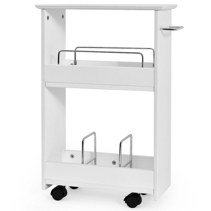 Gymax Slim Rolling Storage Cart 3-Tier Bathroom Cabinet Mobile - See Details