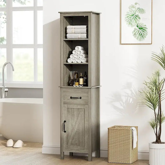 63 H Tall Bathroom Cabinet Storage, Narrow Storage Cabinet