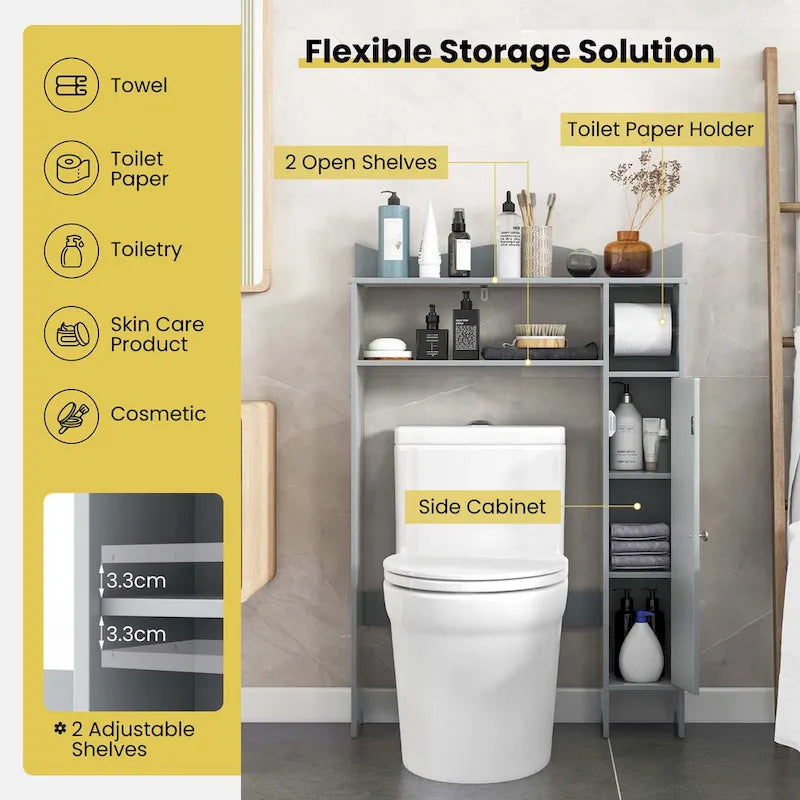 Costway Over the Toilet Storage Cabinet with Toilet Paper Holder