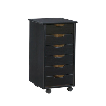 26 Black Rolling Storage Cabinet with 6 Drawer