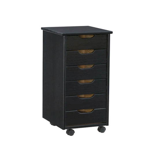 26 Black Rolling Storage Cabinet with 6 Drawer