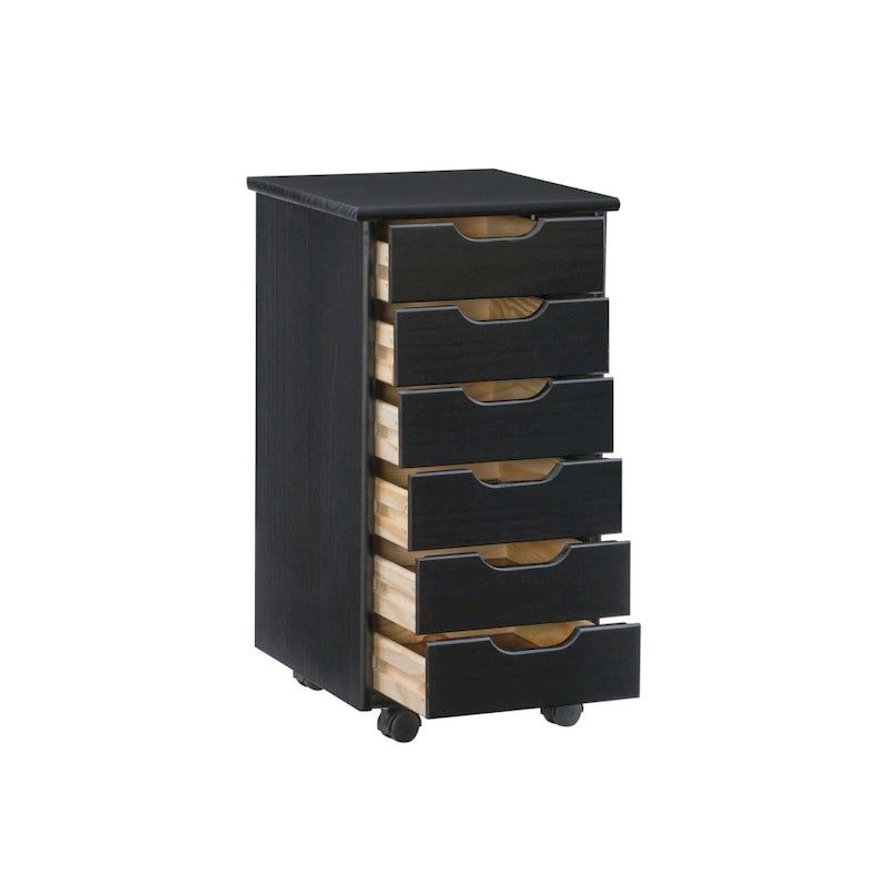 26 Black Rolling Storage Cabinet with 6 Drawer