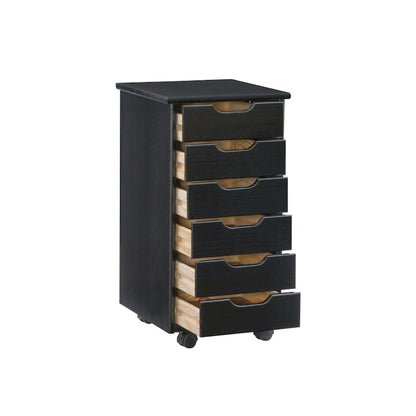 26 Black Rolling Storage Cabinet with 6 Drawer