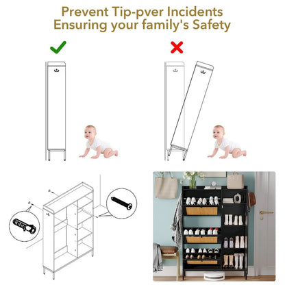 Rattan Shoe Cabinet with 3 Flip Drawers and 4-Tier