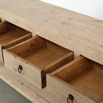 70 Long Capri 4 drawers Sideboard Weathered Natural Pinewood Solid Top