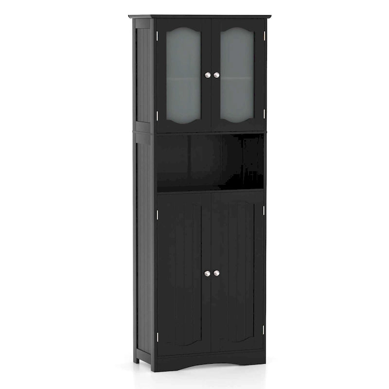 Costway 64.5 Tall Bathroom Cabinet with Tempered Glass Doors - See Details