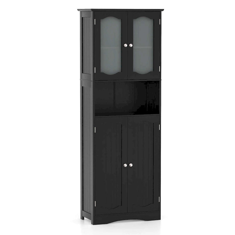 Costway 64.5 Tall Bathroom Cabinet with Tempered Glass Doors - See Details