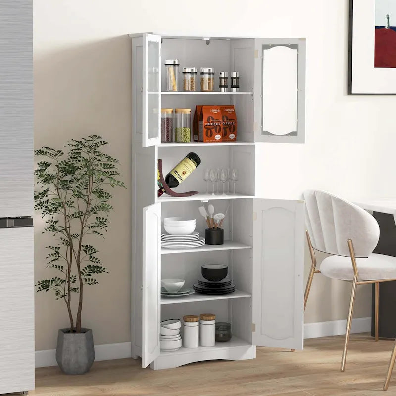 Costway 64.5 Tall Bathroom Cabinet with Tempered Glass Doors - See Details