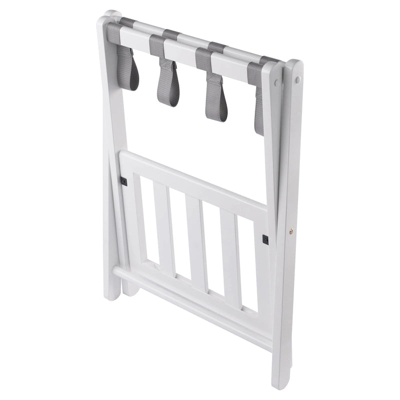 Foldable Luggage Rack with Shelf - 24.75 - White and Gray