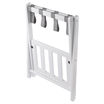 Foldable Luggage Rack with Shelf - 24.75 - White and Gray