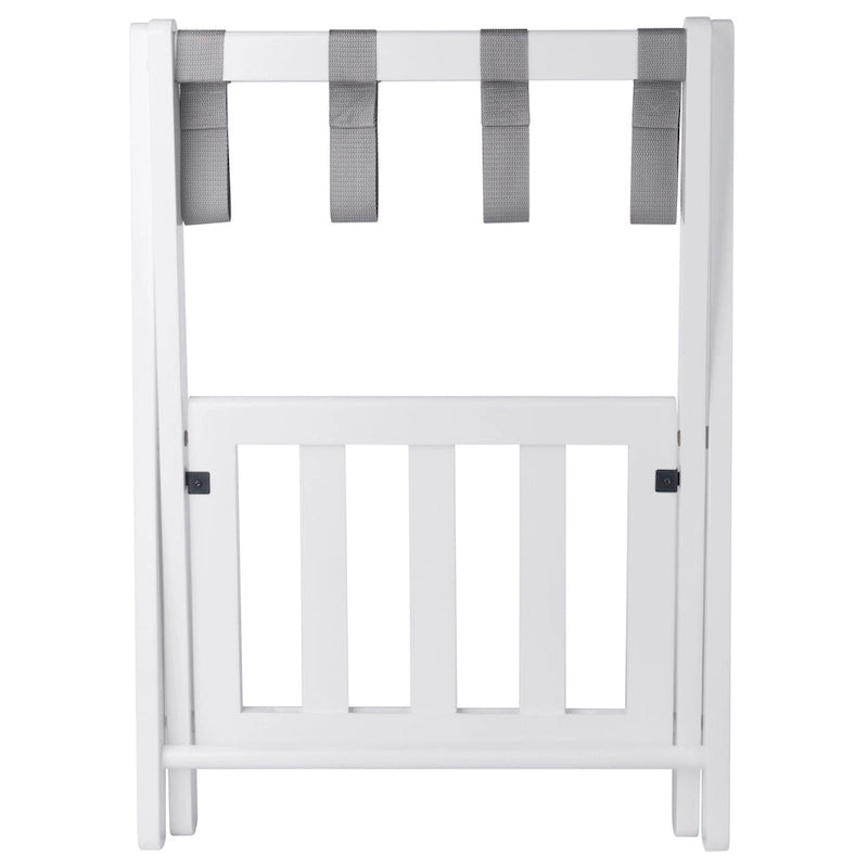 Foldable Luggage Rack with Shelf - 24.75 - White and Gray