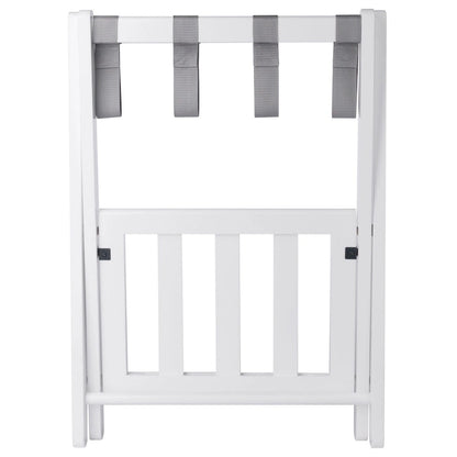 Foldable Luggage Rack with Shelf - 24.75 - White and Gray