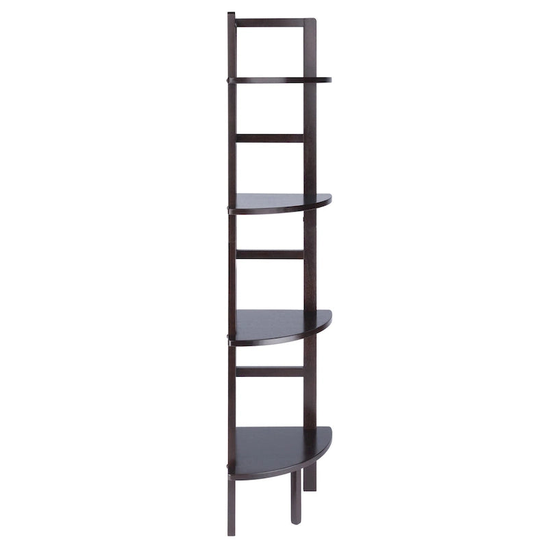 4 Tier Narrow Tall Storage Corner Shelf Rack - 63.5 - Coffee Brown