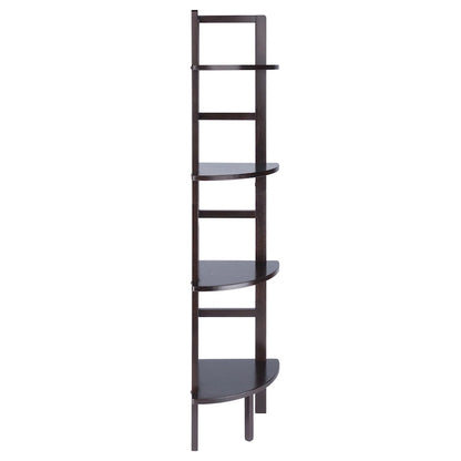 4 Tier Narrow Tall Storage Corner Shelf Rack - 63.5 - Coffee Brown