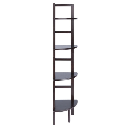 4 Tier Narrow Tall Storage Corner Shelf Rack - 63.5 - Coffee Brown