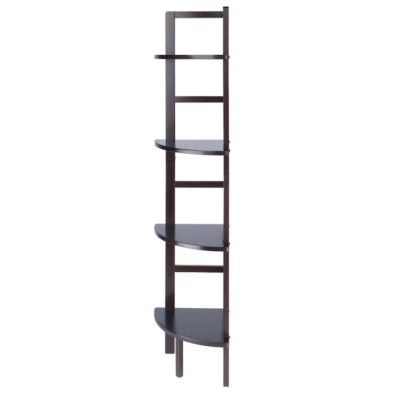 4 Tier Narrow Tall Storage Corner Shelf Rack - 63.5 - Coffee Brown