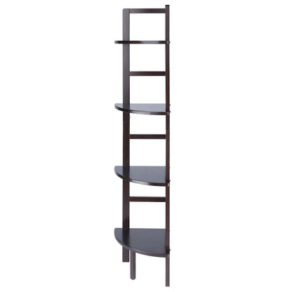 4 Tier Narrow Tall Storage Corner Shelf Rack - 63.5 - Coffee Brown