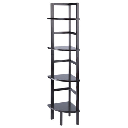4 Tier Narrow Tall Storage Corner Shelf Rack - 63.5 - Coffee Brown